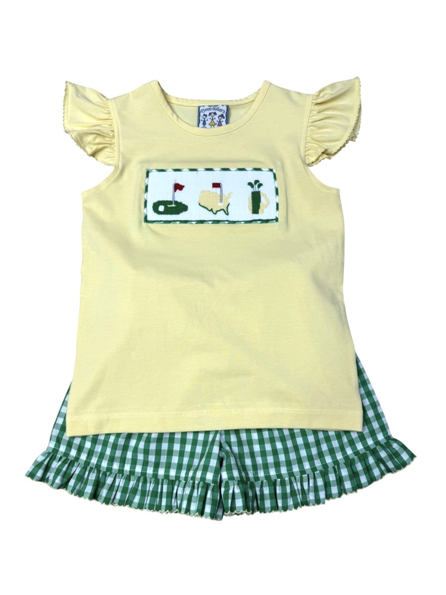TS26 • girls smocked masters short set