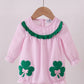 HD26 • girls seersucker appliqué St Patrick’s day bubble