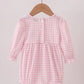 HD Xmas 25 • girls pink gingham Santa appliqué bubble