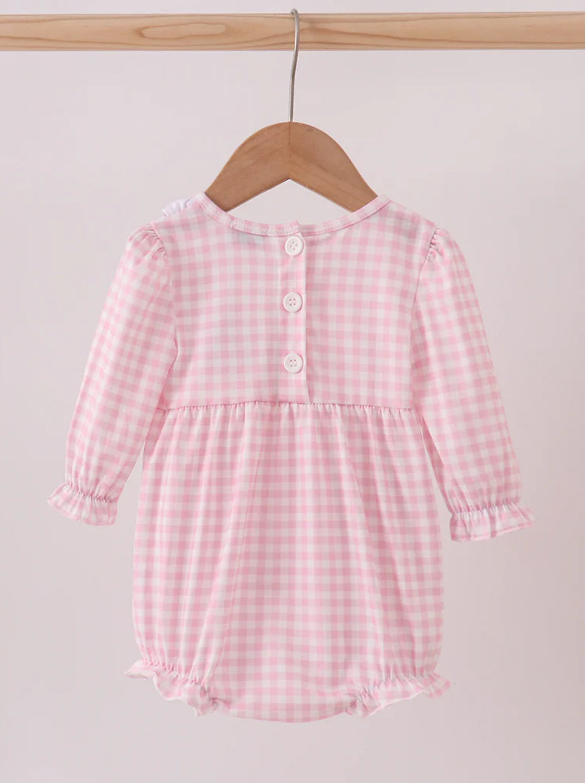 HD Xmas 25 • girls pink gingham Santa appliqué bubble