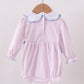 Thanksgiving 2025 • girls embroidered turkey pink & blue bubble