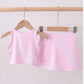 HD26 • girls pink gingham athletic skort set