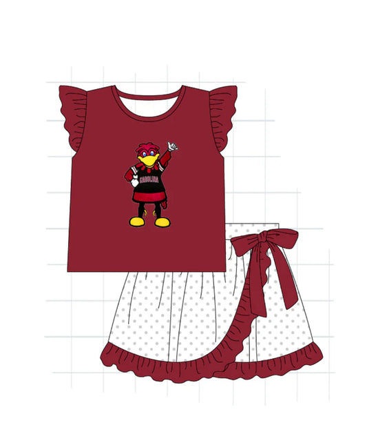 PRE-ORDER COLLEGIATE - Girls Gamecocks Skirt Set