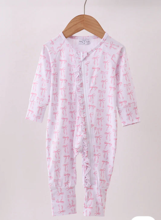 Bamboo • white/pink bow zippy