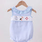 HD26 • girls seersucker & embroidered nautical bubble