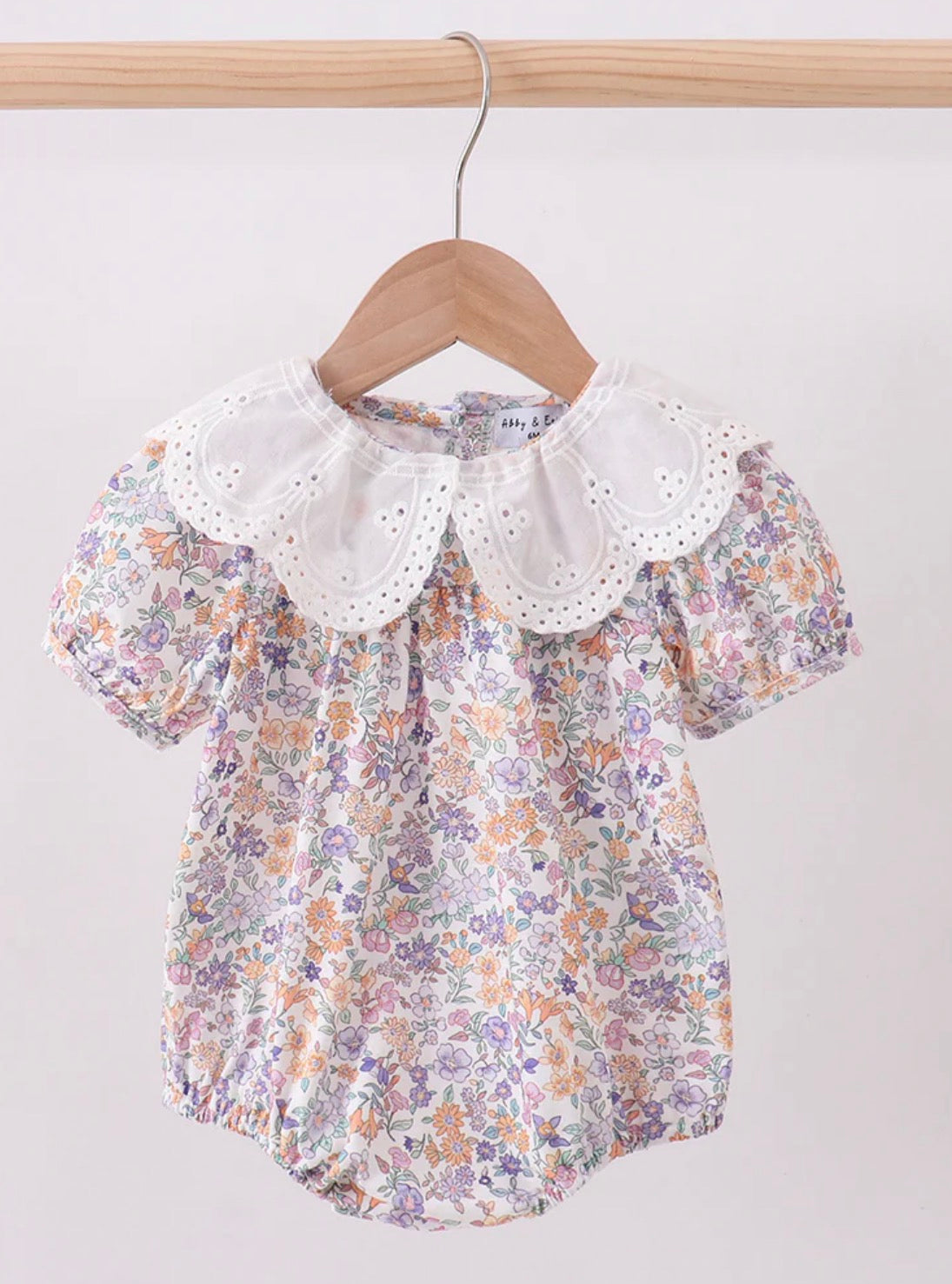 HD26 • girls purple floral lace bubble