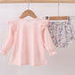 HD • girls pink floral bow appliqué bloomer set