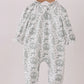 HD Xmas 25 • girls green tree print ruffle romper