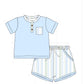 HD26 • boys blue stripe print short set