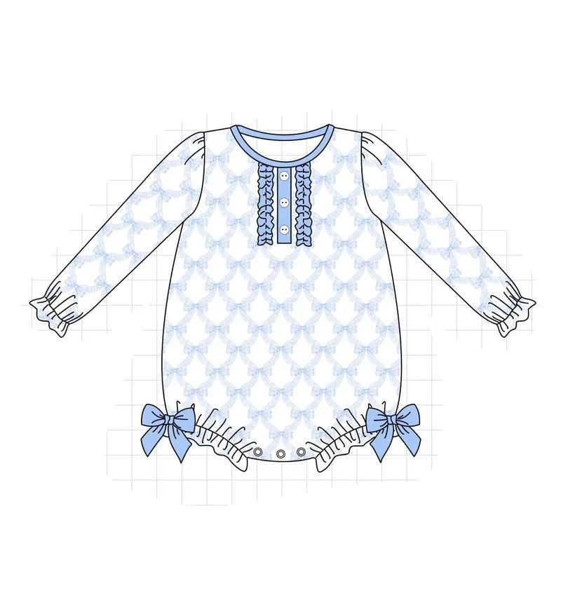 Pre-Order Grandmillenial - Blue Bow Ruffle Collection Bubble