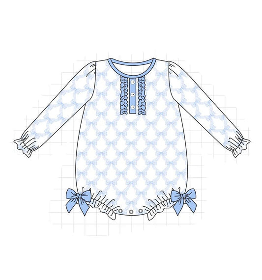 Pre-Order Grandmillenial - Blue Bow Ruffle Collection Bubble