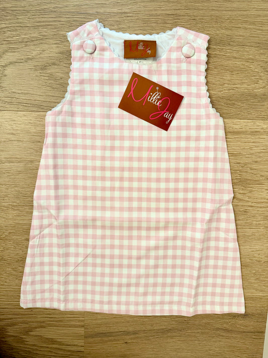 Mj26 • Addison a-line pink gingham dress. (647)