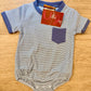 Mj26 • boys blue stripe Maddox bubble (576)
