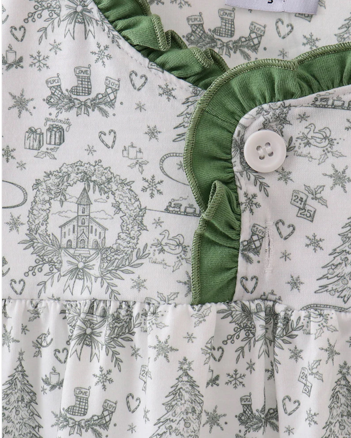 HD Xmas 25 • girls green tree ruffle gown