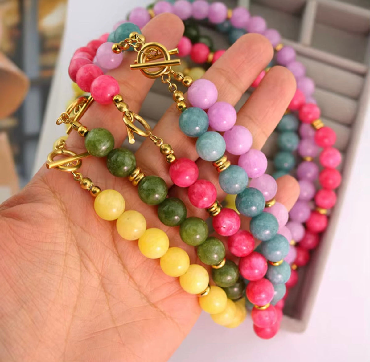 Color Pop Jade Chocker Necklace RTS