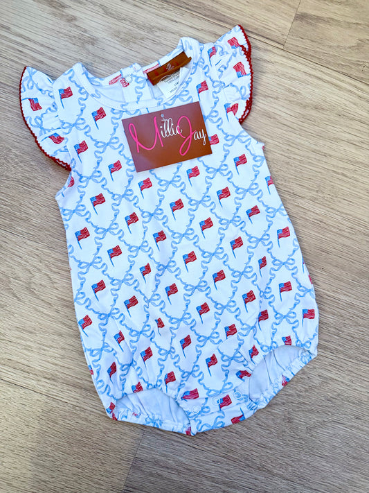 MJ26 • Girls Americana Bow bubble