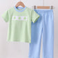 HD26 • Boys St.Patricks day embroidered clover pant set