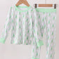 HD Xmas 25 • boys green tree bamboo pj set