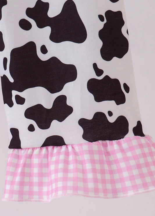 HD26 • girls cow print jumpsuit