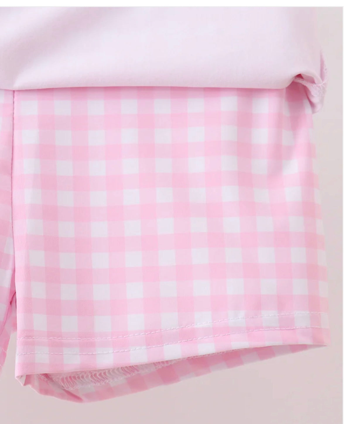 HD26 • girls pink gingham athletic skort set