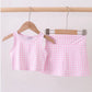 HD26 • girls pink gingham athletic skort set