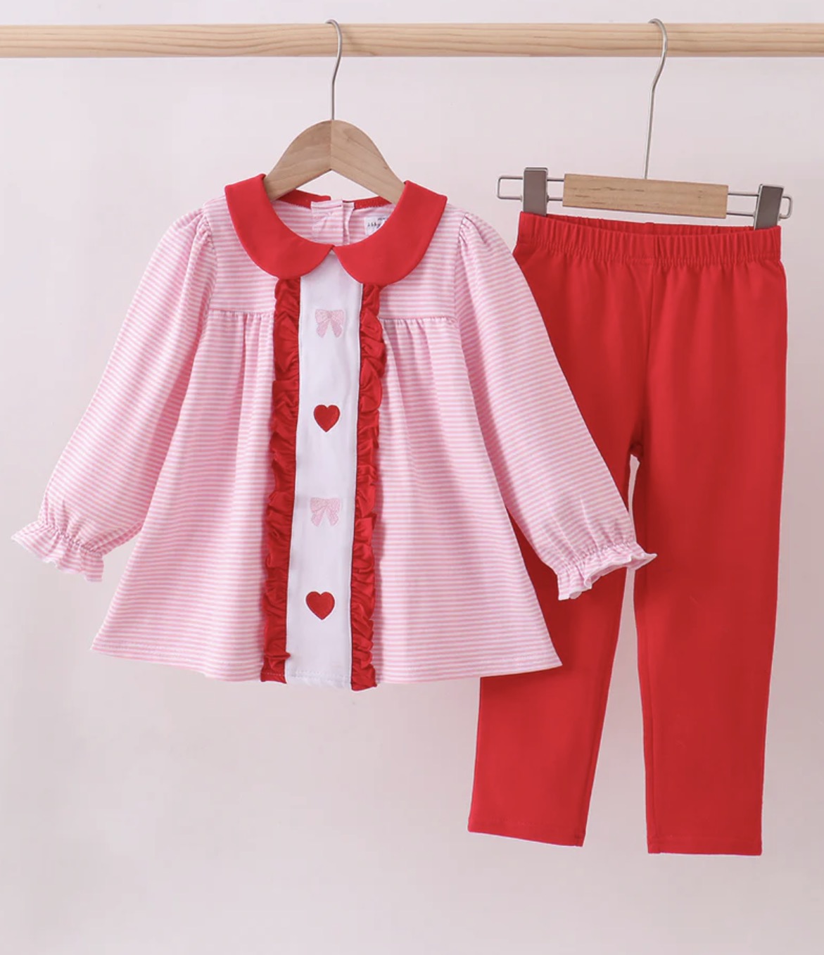 HD26 • girls embroidered Valentine’s Day pant set