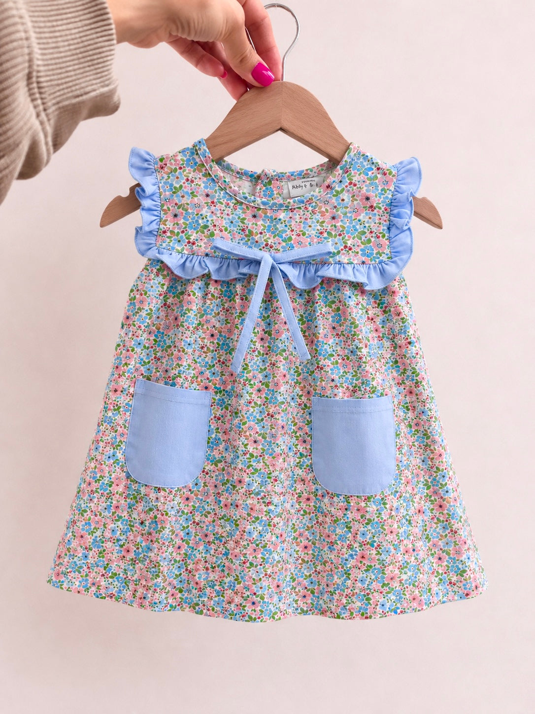 HD26 • Blue Floral Print Ruffle Dress