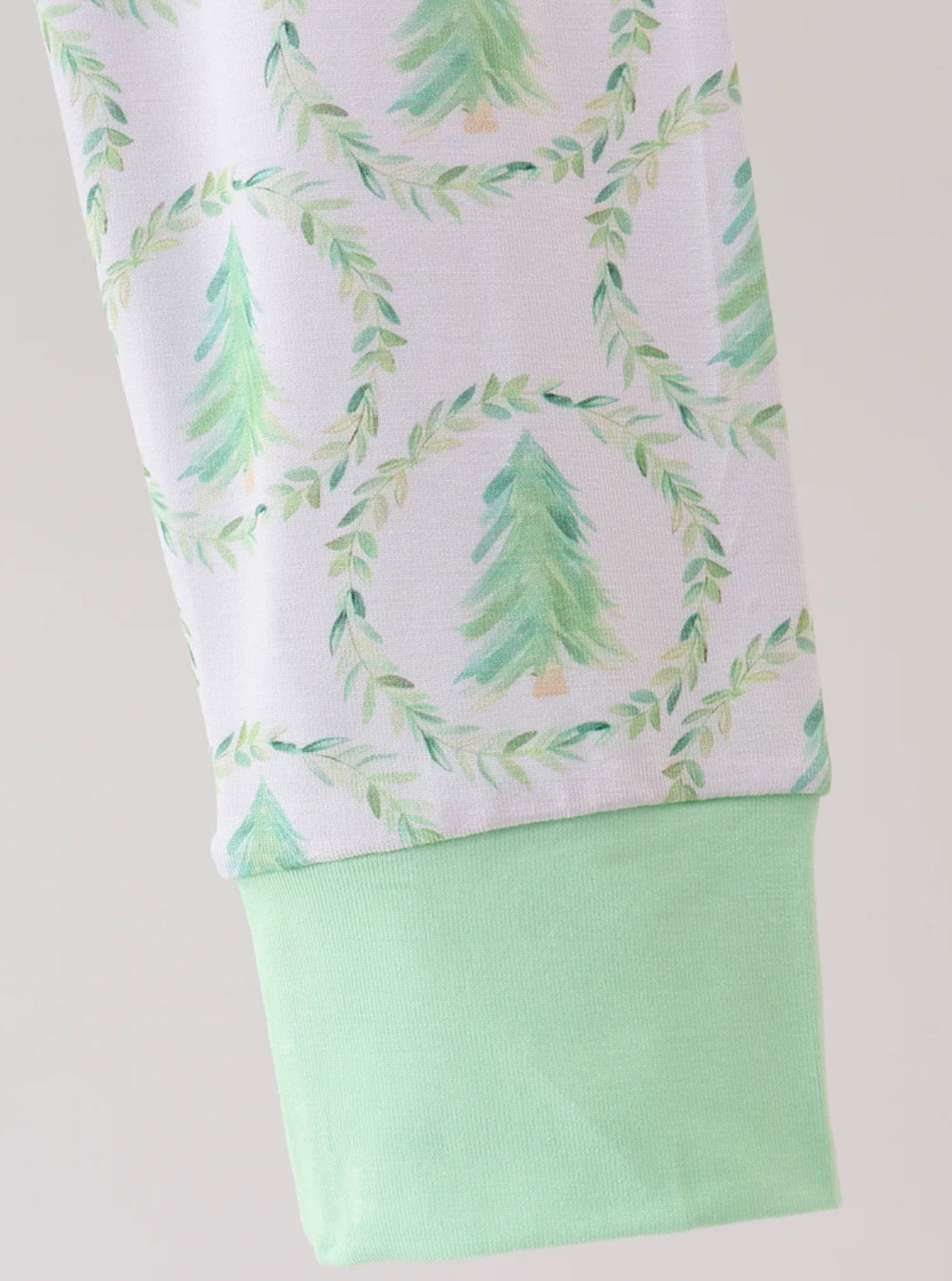HD Xmas 25 • boys green tree bamboo pj set
