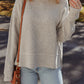 Gray Waffle High Neck Sweater LT