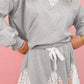 Gray Lace Patchwork Skort Set LT