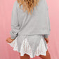 Gray Lace Patchwork Skort Set LT
