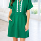 Green Elastic Waist Mini Dress January.