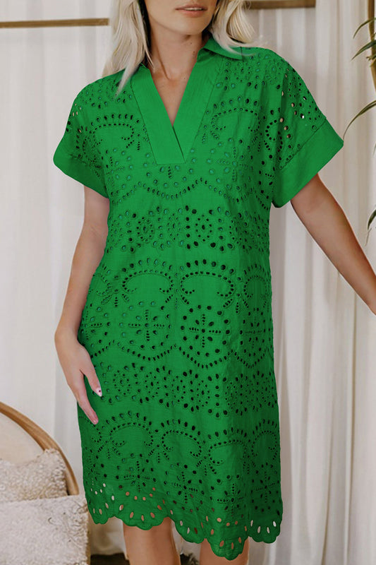 Green Eyelet Dress RTS