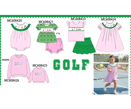 PO101 Green&pink golf embroidery collection 1