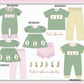 PO101 Green bunny mallard embroidery gingham collection