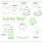 PO101 Green clover applique gingham collection