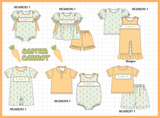 PO101 Green gingham easter carrot monogram embroidery collection