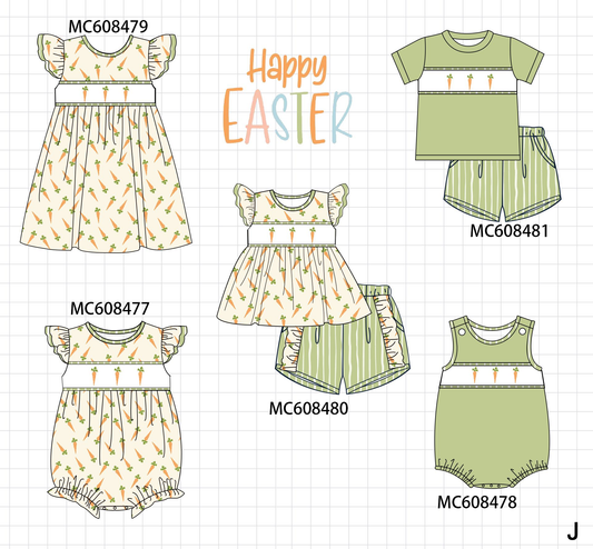 PO101 Green happy easter carrot embroidery collection