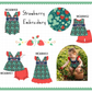 PO101 Green strawberry embroidery collection