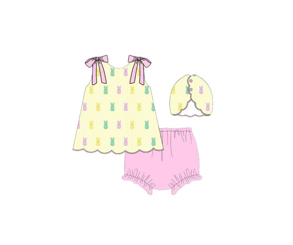 Easter • Seersucker Peeps Bloomer Set