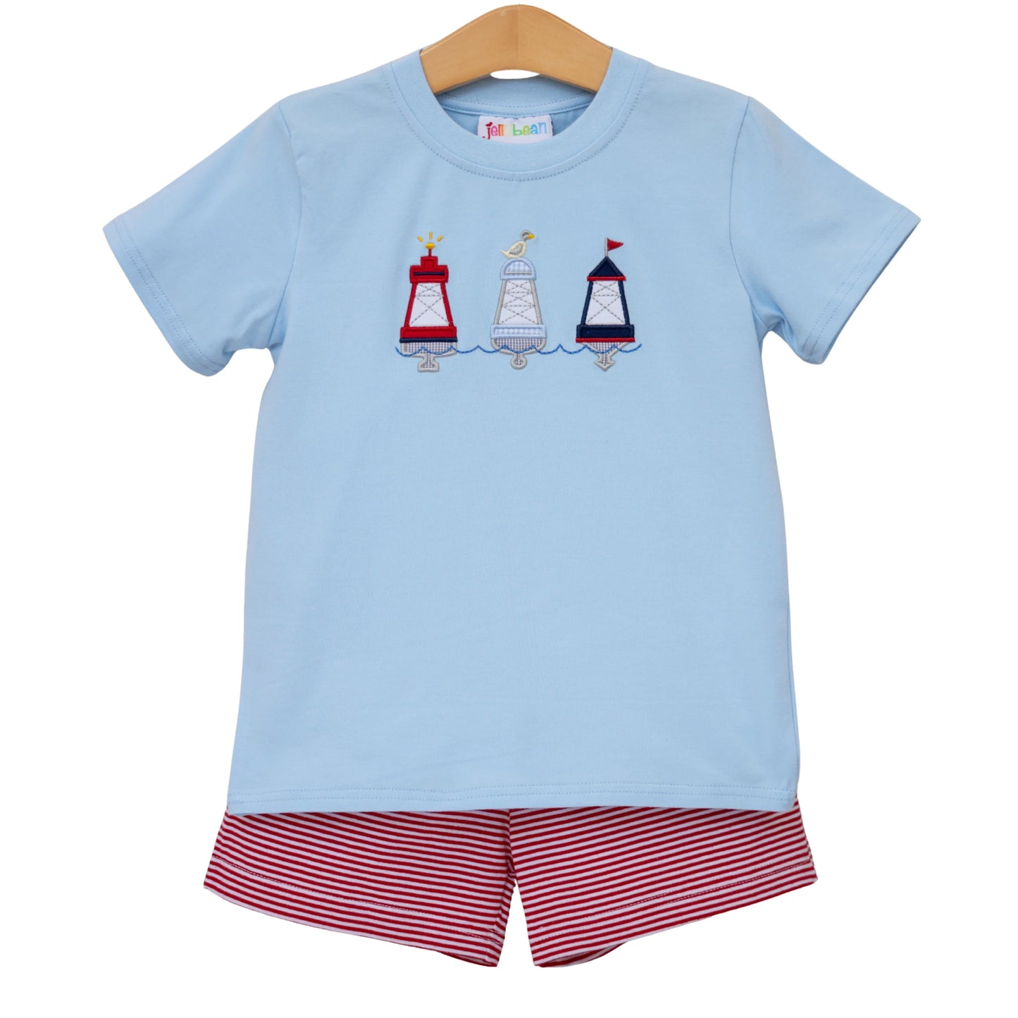 Jellybean • Boys Red, White, and Bouy Short Set.