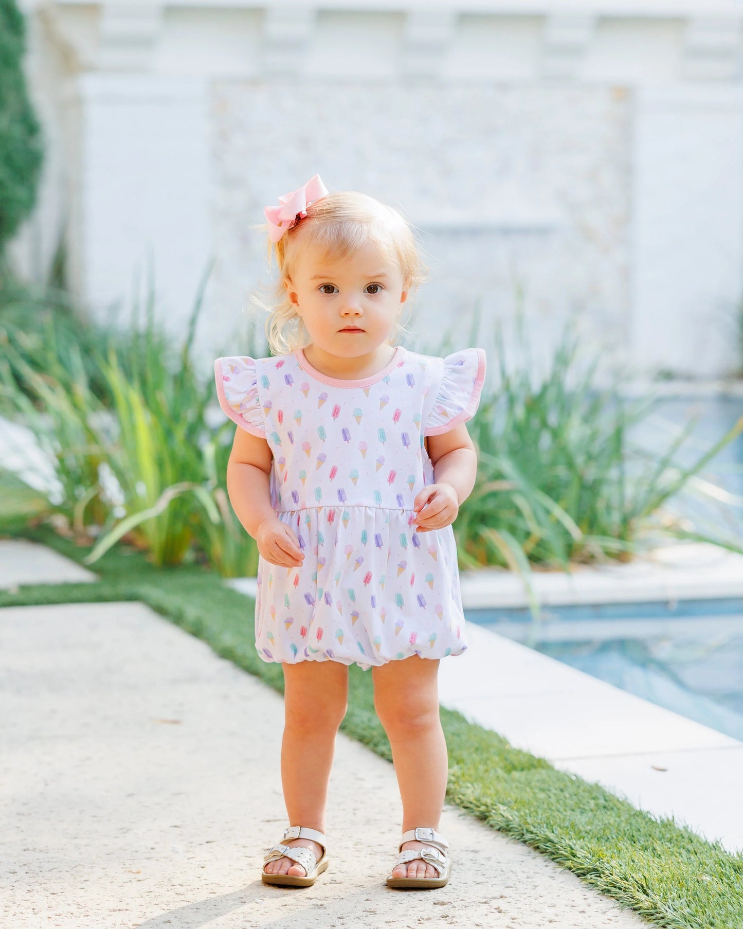 Jellybean • Girls summertime sweets flutter sleeve bubble.