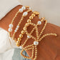 Gold Pearl Bow Bracelet Stack RTS