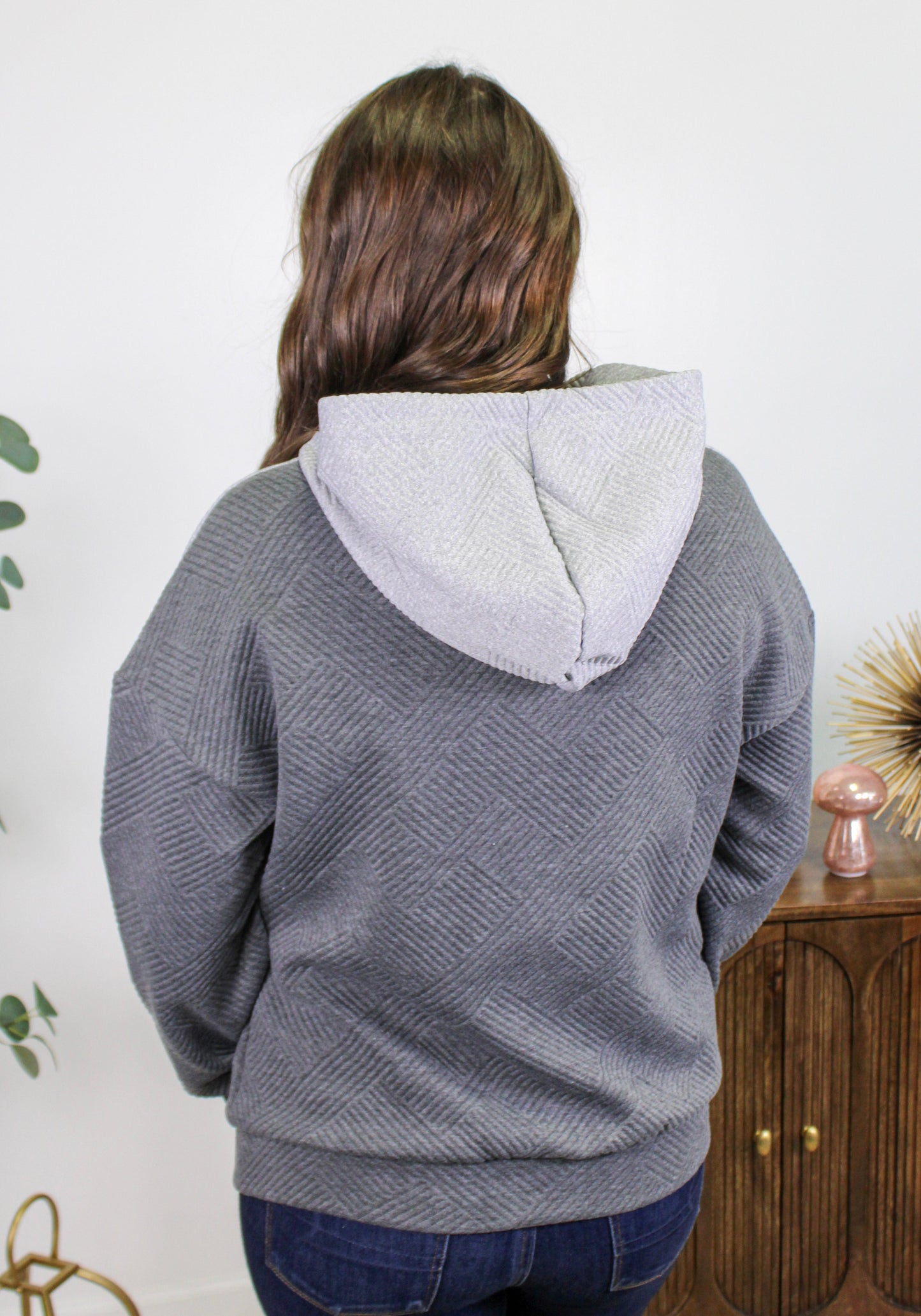 Grey Textured Hoodie RTS