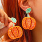 Pumpkin Beaded Earrings RTS