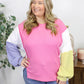 Pink Plus Size Colorblock Top LT