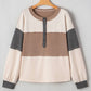 Colorblock Waffle Knit Henley Top RTS