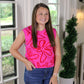 Pink Floral Button Sweater Vest RTS