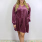 Mauve Plus Size Velvet Dress LT