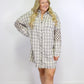 White Tunic Plus Size Plaid Dress RTS